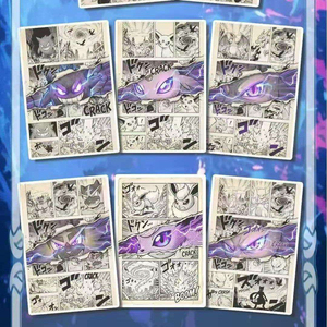 Carte de vœux d'anniversaire en papier style anime japonais dessiné à la main, coins carrés, impression artistique, cadeau amusant, <span class=keywords><strong>jeu</strong></span> de société familial, fabriqué au Zhejiang - Product Image 3