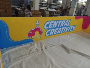 Diseño personalizado cuadrado aluminio tensión tela funda de almohada promoción publicidad exposición feria stand colgante techo Banner - Product Image 2