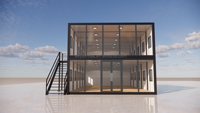 Deux étages de 40 pieds de bureau conteneur anti-ouragan préfabriqué modulaire petite cabine complète salle de conteneur