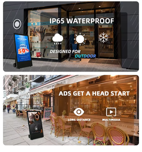 Outdoor Advertising 32-43 Inch Waterproof 4K Mini-<b>LED</b> Backlit Digital Poster <b>Battery</b> Operated Floor Standing LCD Display Signage - Product Image 3