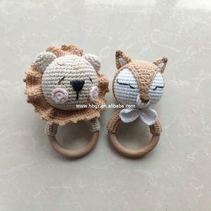 Sonaglio presente del regalo del bambino di benvenuto del regalo del giocattolo del neonato di massaggiagengive del cotone organico per il bambino - Product Image 6