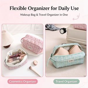 Bolsa <span class=keywords><strong>de</strong></span> <span class=keywords><strong>Maquillaje</strong></span> Sparkle Tweed <span class=keywords><strong>de</strong></span> Gran Capacidad (4L), Organizador <span class=keywords><strong>de</strong></span> Viaje <span class=keywords><strong>con</strong></span> Divisores Internos y Tirador <span class=keywords><strong>de</strong></span> Cremallera, Logotipo Personalizado - Product Image 3