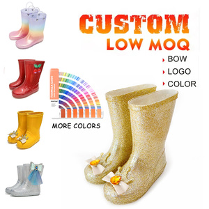 Stivali da Pioggia Personalizzati per Bambine in Plastica Lucida, Scarpe Impermeabili Invernali per Bambini, Graziosi Stivali da Principessa per Esterni - Product Image 1