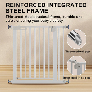 Barrière de sécurité pour enfants pour escaliers, en métal et plastique, à fixation par pression, clôture de protection pour portes, sécurité intérieure pour tout-petits, pliable - Product Image 2