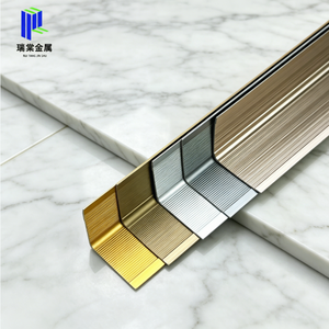 Profilé en aluminium pour finition d'angle, bande décorative en métal en forme de L pour carrelage - Product Image 1