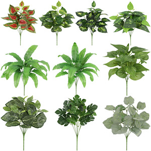 Bouquet de feuilles de plantes artificielles Guanyi, 7 têtes, verdure en soie, décoration de mariage et de maison - Product Image 2