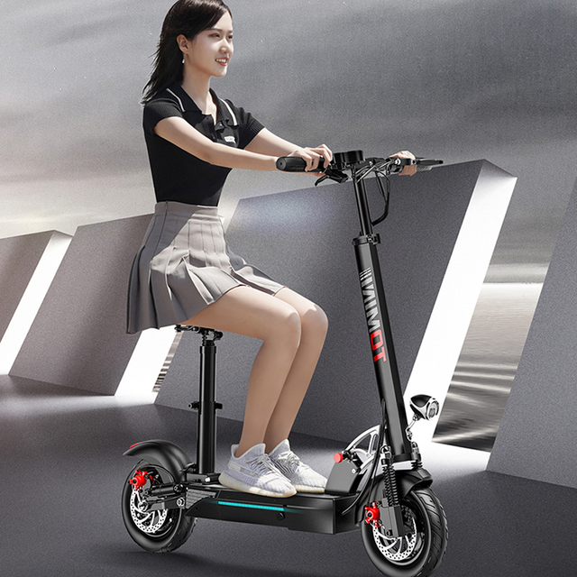 TOMINI Dual Suspension Big Wide Wheel Electric Scooters, 1000w Electric Scooter with Seat for Adults