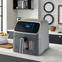 Friteuse à air à bouton mécanique classique de 4,2 L avec plateau carré à technologie de contrôle numérique à haut rendement pour la cuisine familiale