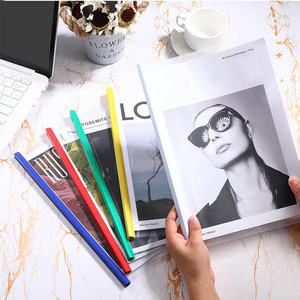 Foska Long-lasting and Sturdy Assorted Colors <strong>Sliding</strong> <strong>Bar</strong> Clear <strong>Report</strong> <strong>Covers</strong> for Standard A4 Sized Documents - Product Image 6