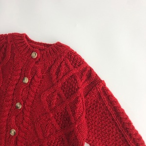 Hiver Toddler Enfants Filles Garçons Noël <span class=keywords><strong>Rouge</strong></span> Chunky Twisted Knit Single Breasted Oversized Cardigan Kids Knitted Sweaters - Product Image 3