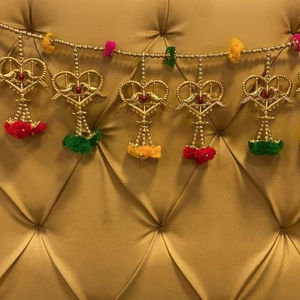 Rajasthani Style <b>for</b> Valentine's Day Halloween Vintage Handmade Latkan Wall Hanging Pair <b>Beaded</b> <b>Door</b> Decorative Art Indian - Product Image 1