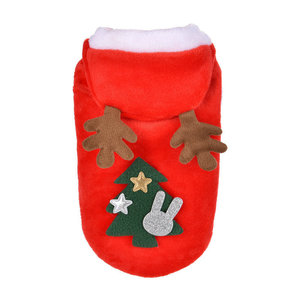 Pet <b>Christmas</b> Reindeer Costume Red Winter <b>Dog</b> Clothes Festive <b>Outfit</b> Comfortable Flannel Coat For Small <b>Dogs</b> - Product Image 5