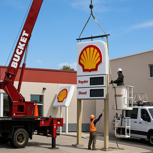 Letrero de Poste Exterior Personalizado para Estaciones de Servicio, Pantalla LED de Precios de Combustible para Renovación de Gasolineras - Product Image 1