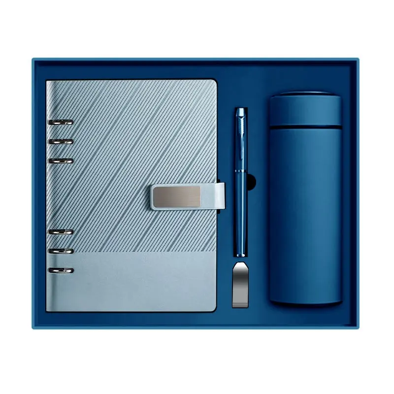 Kustom Set bisnis PU Notebook buku harian dan pena Set hadiah mewah penutup kulit Notebook eksekutif