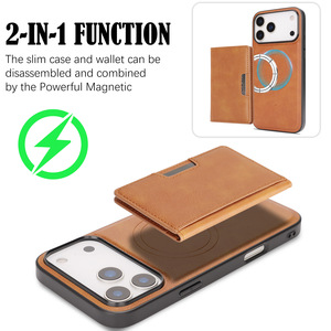 Per iPhone 17 Pro Max custodia di lusso magnetico staccabile 2 in 1 porta carte <span class=keywords><strong>portafoglio</strong></span> <span class=keywords><strong>Cover</strong></span> del telefono per iPhone 12 13 14 15 16 17 - Product Image 2