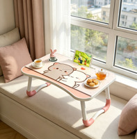 Table pliable pour ordinateur portable, support d'étude pour ordinateur portable, bureau portable pour ordinateur portable avec emplacements pour téléphone