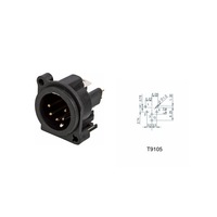 Connecteur audio 5 broches droit en cuivre Cannon Nonglong mâle pour amplificateur de haut-parleur, console de mixage, microphone professionnel