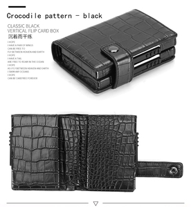 Unisex cổ điển RFID chặn chủ thẻ nhôm hộp đôi với in logo chống RFID Ví kim loại chiều dài ngắn mở đóng cửa - Product Image 6