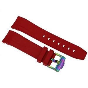 Correa de Reloj de Caucho Vulcanizado de Alta Calidad, Color Rojo, Orificios de 1.8mm y 2.5mm, 22mm, Modelo SKX007 - Product Image 4