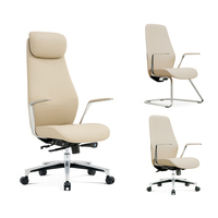 Chaise de bureau de luxe en cuir PU de haute qualité, ergonomique, pour PDG, mobilier de bureau, chaise et table de bureau, Guangdong Modern