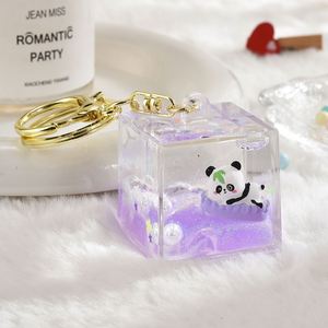 Porte-clés Panda Flottant dans une Liquide, Série Mignonne, Pendentif Animal en Acrylique - Product Image 5