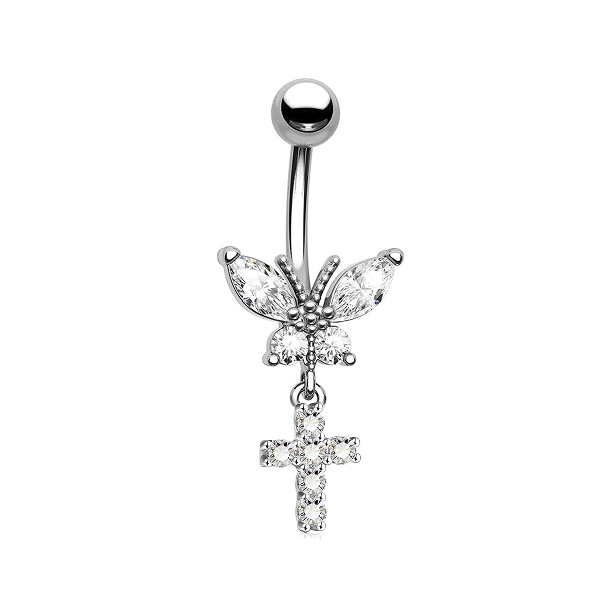 Butterfly cross silver