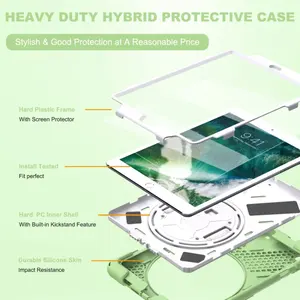 360 Rotation Stand And Hand Strap 3 Layer Heavy Duty Protection Tablet Case 9.7 Inch For IPad 2018