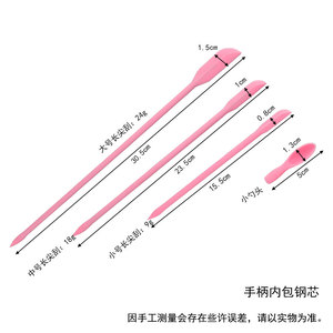 Mini Multi Head Silicone Spatula Long Pointed <b>Scraper</b> For Bottle <b>Cleaning</b> Pink Black Red Random Color - Product Image 5