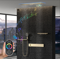 S1023 ensemble de douche de plafond de luxe monté ensemble de robinet de douche thermostatique à effet pluie ensemble de douche dissimulé de haute qualité lumière LED