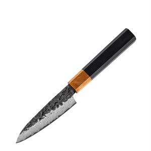 Couteau à éplucher en acier Damas de qualité supérieure, couteau utilitaire de style japonais, manche en bois de luxe pour éplucher, trancher les fruits et légumes - Product Image 1