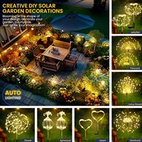 Décor de jardin, lumières extérieures 120 LED, lot de 2, lampes solaires de jardin, lumières féériques d'extérieur, décoratives en forme de feu d'artifice