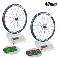 Jeu de roues de vélo de route RUJIXU 700C en alliage d'aluminium, hauteur de 40 mm, moyeu à frein en V, clincher, 16/21H rayons, durable, avant/arrière, premium