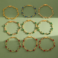 Bracelet à maillons gourmette Dreamidea en cuivre hypoallergénique, série fleur rose épaisse multicolore, bijoux en gros
