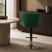 Tabouret de bar en velours, hauteur réglable, siège pivotant, repose-pieds, base sur piédestal pour îlot de cuisine, comptoir de bar, salle à manger