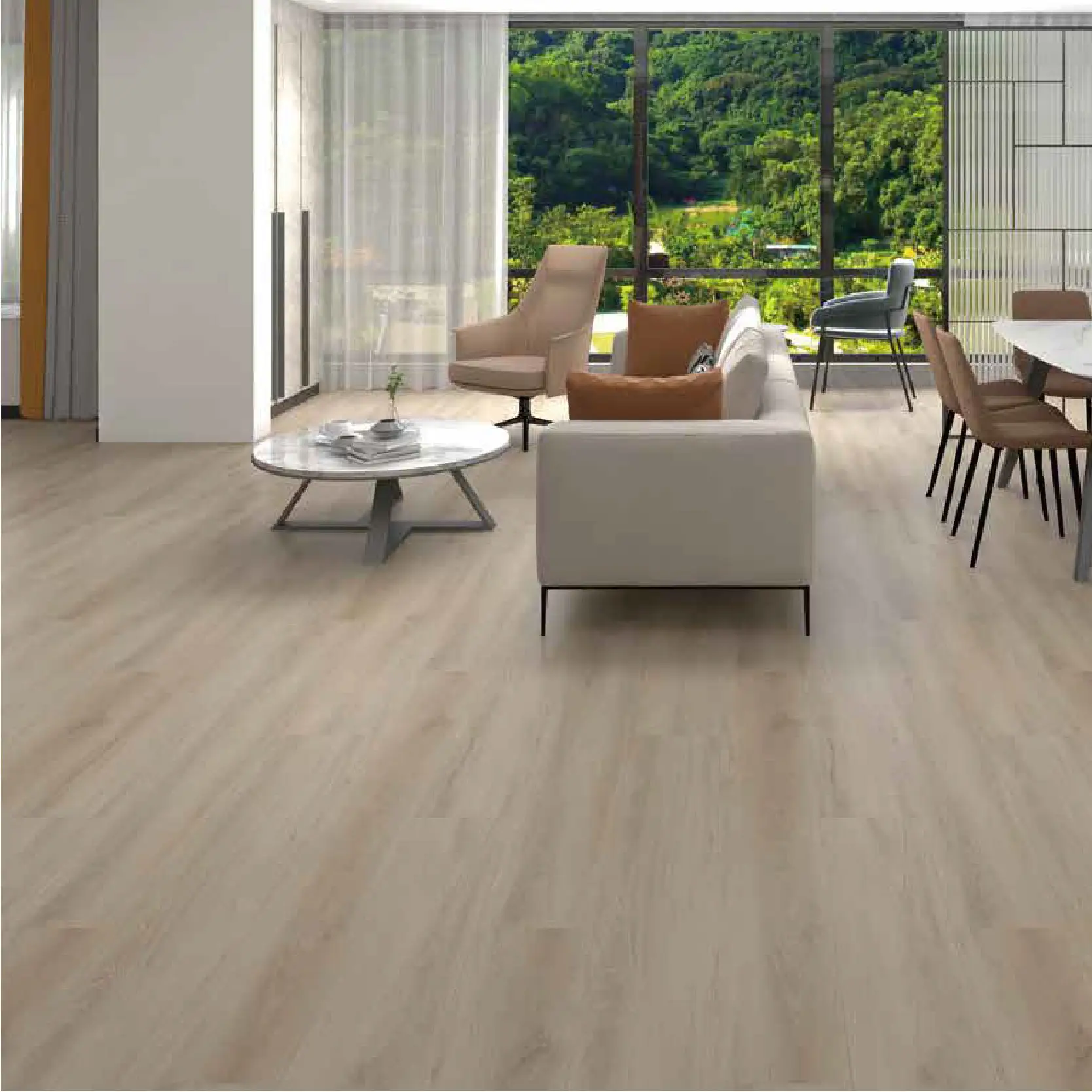 Suelo LVT de estilo madera PVC impermeable Suelo de PVC Baldosa de vinilo de fácil instalación