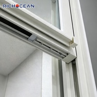 Ventanas Verticales de Doble Hoja de Aluminio Impermeables RICHOCEAN, Ventanas de Guillotina con Vidrio de Eficiencia Energética y Mosquitera