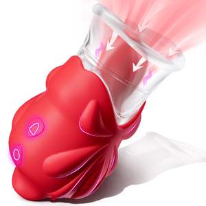 2で1ローズセックスおもちゃ舌舐めと吸う乳首が女性のためのバイブレーター吸引バイブレーター刺激 - Product Image 1