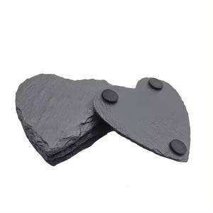 <span class=keywords><strong>Assiette</strong></span> à <span class=keywords><strong>dessert</strong></span> en forme de cœur en pierre noire sous-verres en forme de cœur en <span class=keywords><strong>ardoise</strong></span> naturelle vente en gros - Product Image 5