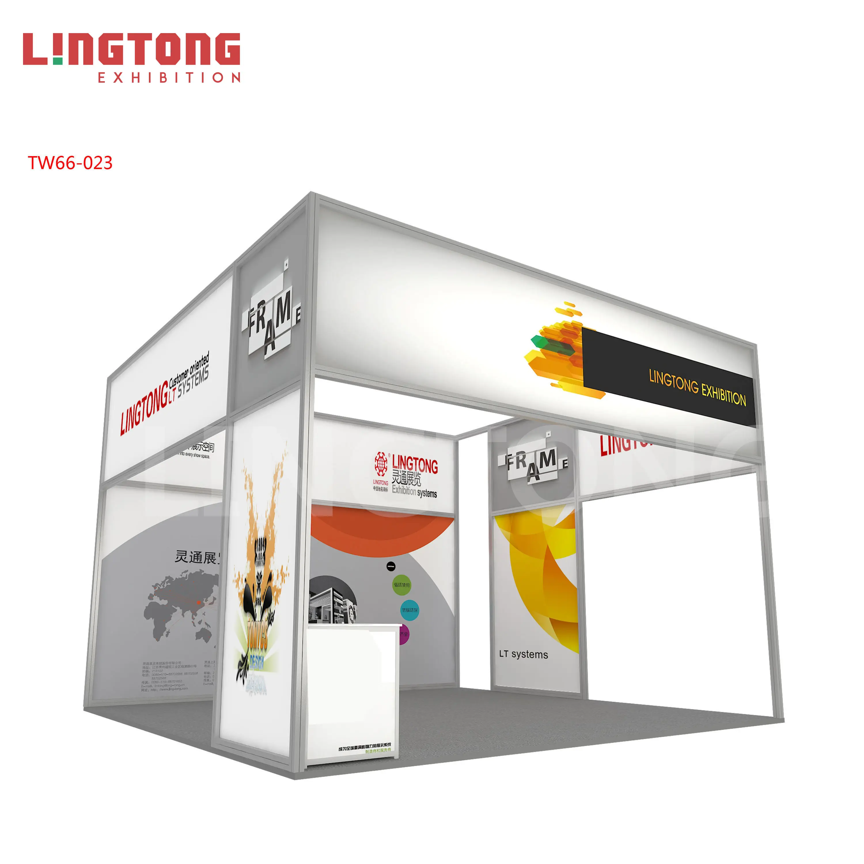 Fashion 6x6 Square Profile Aluminum Modular Booth For Exhibition Center