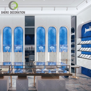 Jewelry Shop Design Light Luxury Customized Jewelry Gold Jewelry Sample Product Display Cabinet showcase Island Glass Counter - Product Image 1