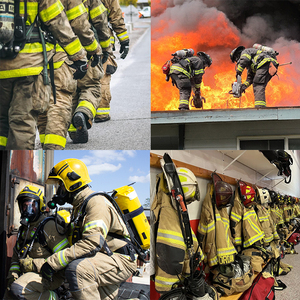 Vêtements de protection contre les incendies certifiés NFPA1971 EN469, veste et pantalon de pompier en Nomex IIIA PBI Aramid avec bandes réfléchissantes - Product Image 6