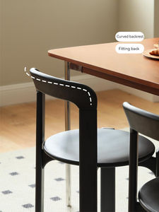 Silla de comedor de madera maciza de nuevo diseño nórdico, apilable de lujo Retro para el hogar, cocina, Hotel, banquete, escuela - Product Image 3