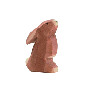 Conejo de madera Natural de Pascua para sala de estar, estante de decoración artesanal para niños pequeños, juguetes educativos para bebés - Product Image 5
