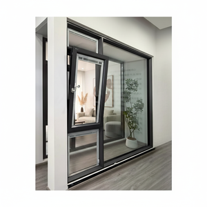 Fenêtre à battant en alliage d'aluminium résistante aux ouragans avec verre trempé pour projets de villas et hôtels, <span class=keywords><strong>moustiquaire</strong></span> en acier inoxydable anti-bruit - Product Image 1