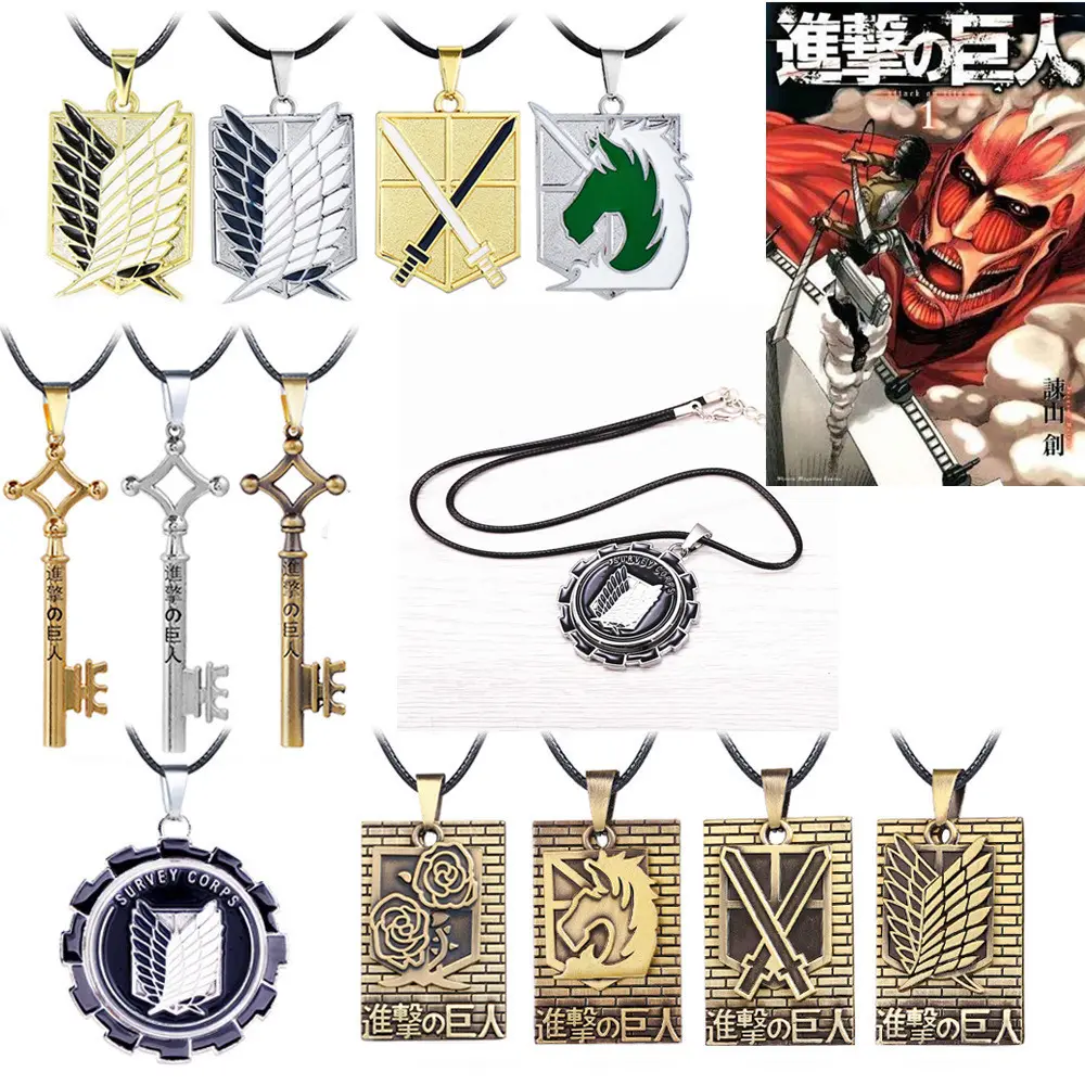 Kalung Anime Attack On Titan Perhiasan Mode Logo Dinding Maria Wings Of Freedom Aloi Tali Liontin Cosplay Hadiah Jimat