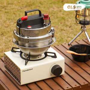 Cuisinière à pression en acier inoxydable 1,2 L Moderne Portable pour 1 à 2 personnes Camping Voiture Utilisation domestique Cuisinière à gaz Soupe Cuisson - Product Image 2