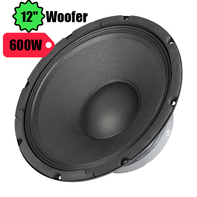 12 Inch 600W High Power Woofer Speaker with Die-Cast Iron Basket & 60oz Ferrite Magnet for Deep Bass
