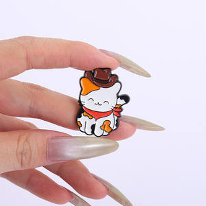 Épingles en émail <span class=keywords><strong>chat</strong></span> Cowboy mignon FunnyKitten dans des bottes de Cowboy et chapeau dessin animé animaux broches revers Badge bijoux cadeaux pour les amis - Product Image 4