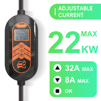 Chargeur EV portable 11KW Type 2 intelligent avec écran LCD WiFi, station de recharge mobile pour voiture électrique pour la maison et les voyages