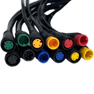 M8 M12电线电缆防水连接器2 3 4 5 6 7针公对母发光二极管照明室外电源连接器